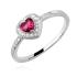 Inel argint cu inima culoarea rubinului si pietre DiAmanti Z1229A_P-DIA (Argint 925‰ 1,5 g.)